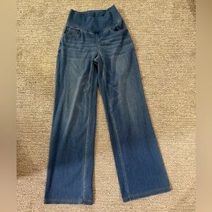 Halara High Waisted Wide Leg Jeans Small Pull On Stretch Denim Regular